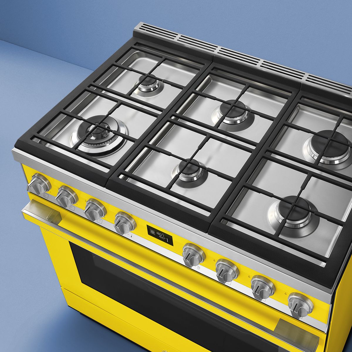 Smeg 90cm Yellow Portofino 6 Burner Gas Stove