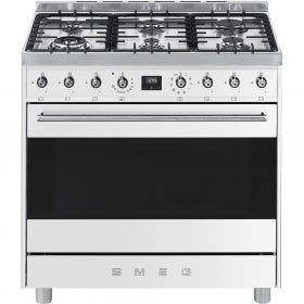 Smeg 90cm White Gas/Electric Stove - C9MABSSA9 + FREE Dinnerware Set! (79634)