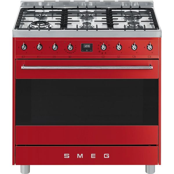 Smeg 90cm Red Gas/Electric Cooker + FREE Dinnerware Set! (79634)