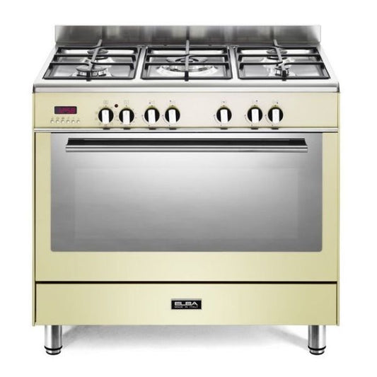 Elba 90cm Cream Gas/Electric Stove -9FX827C