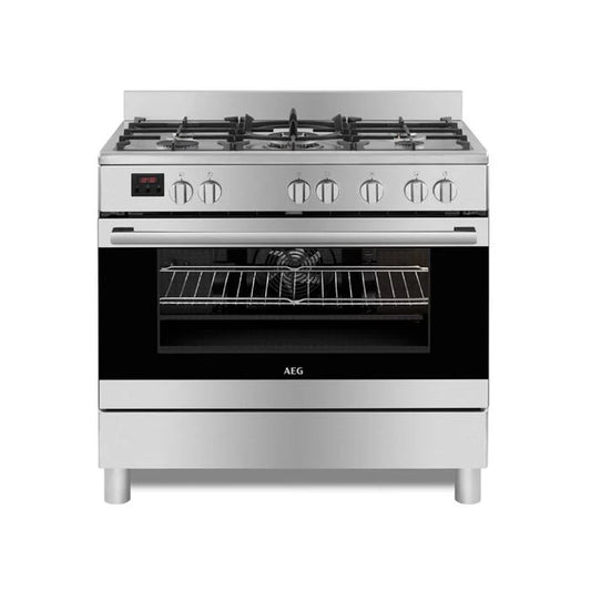 AEG 90cm Silver Gas/Electric Stove-10369MN-MN