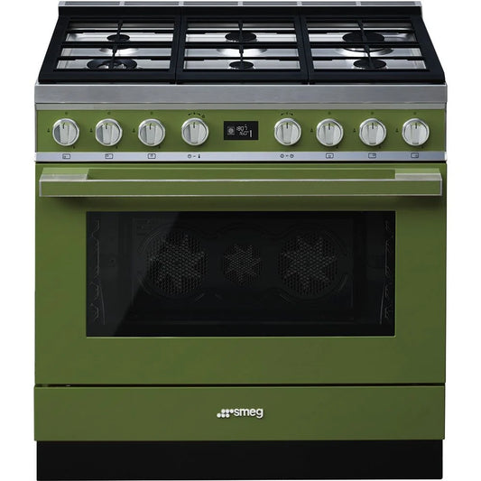 Smeg 90cm Olive Portofino Gas Stove