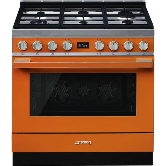 Smeg 90cm Orange Portofino Gas Stove - CPF9GMOR