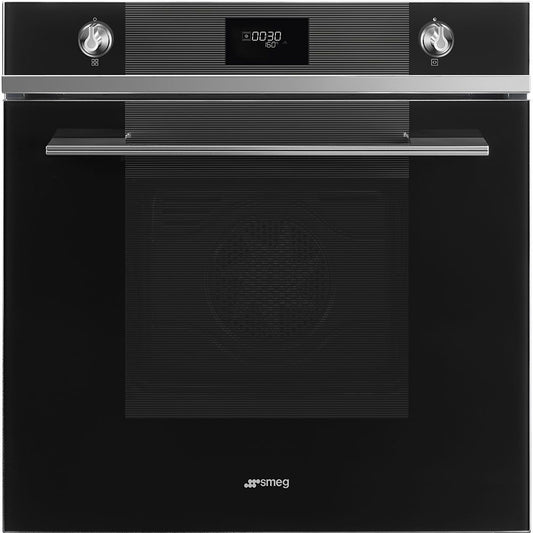 Smeg 60cm Black Thermo-Vent Oven SF6101TVN1