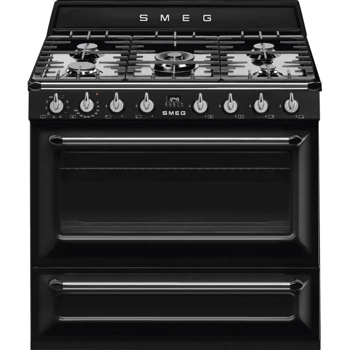 Smeg 90cm Black Victoria Cooker