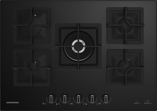 Grundig 75cm 5 Burner Black Gas Hob – OCDK752DWKS