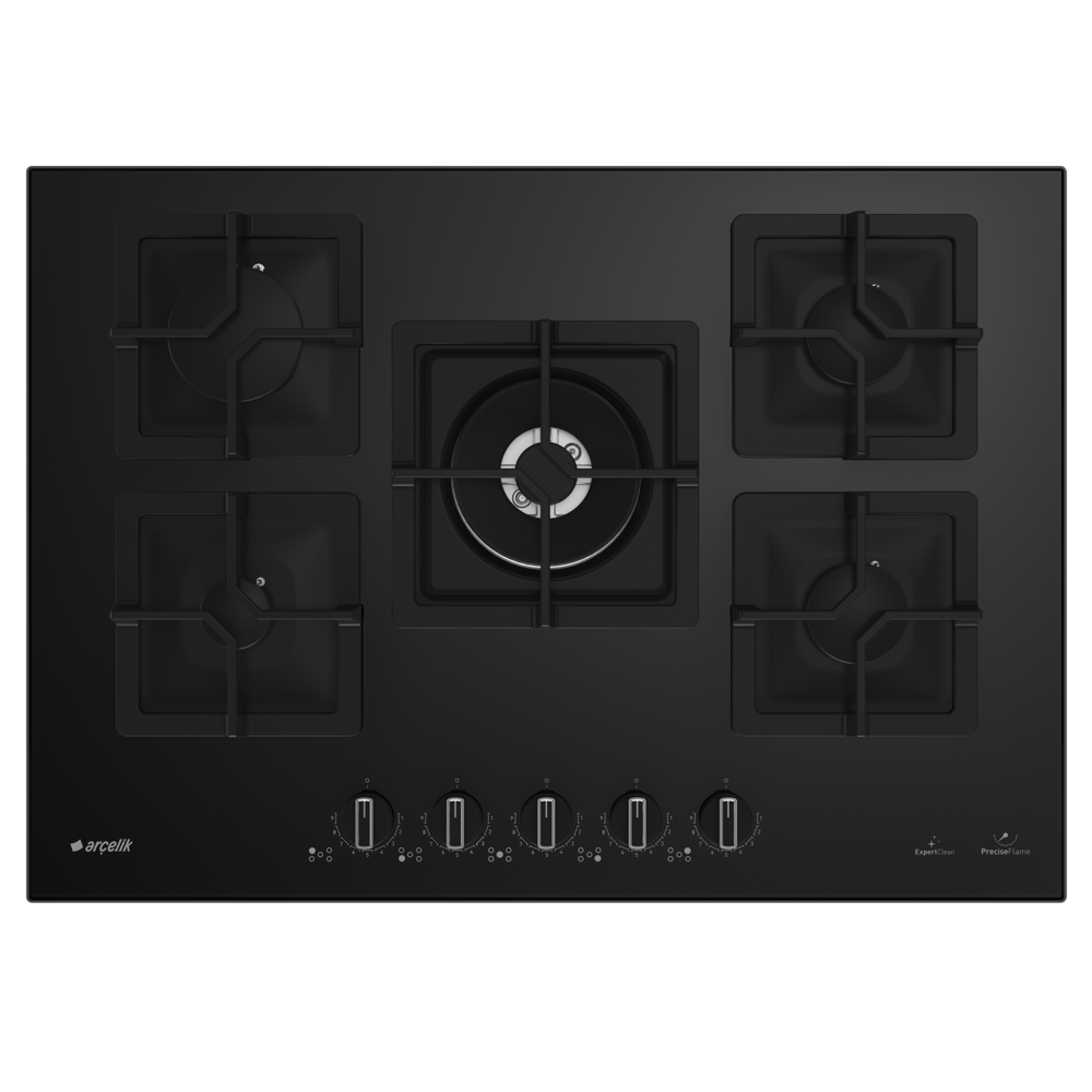 Grundig 75cm 5 Burner Black Gas Hob – OCDK752DWKS