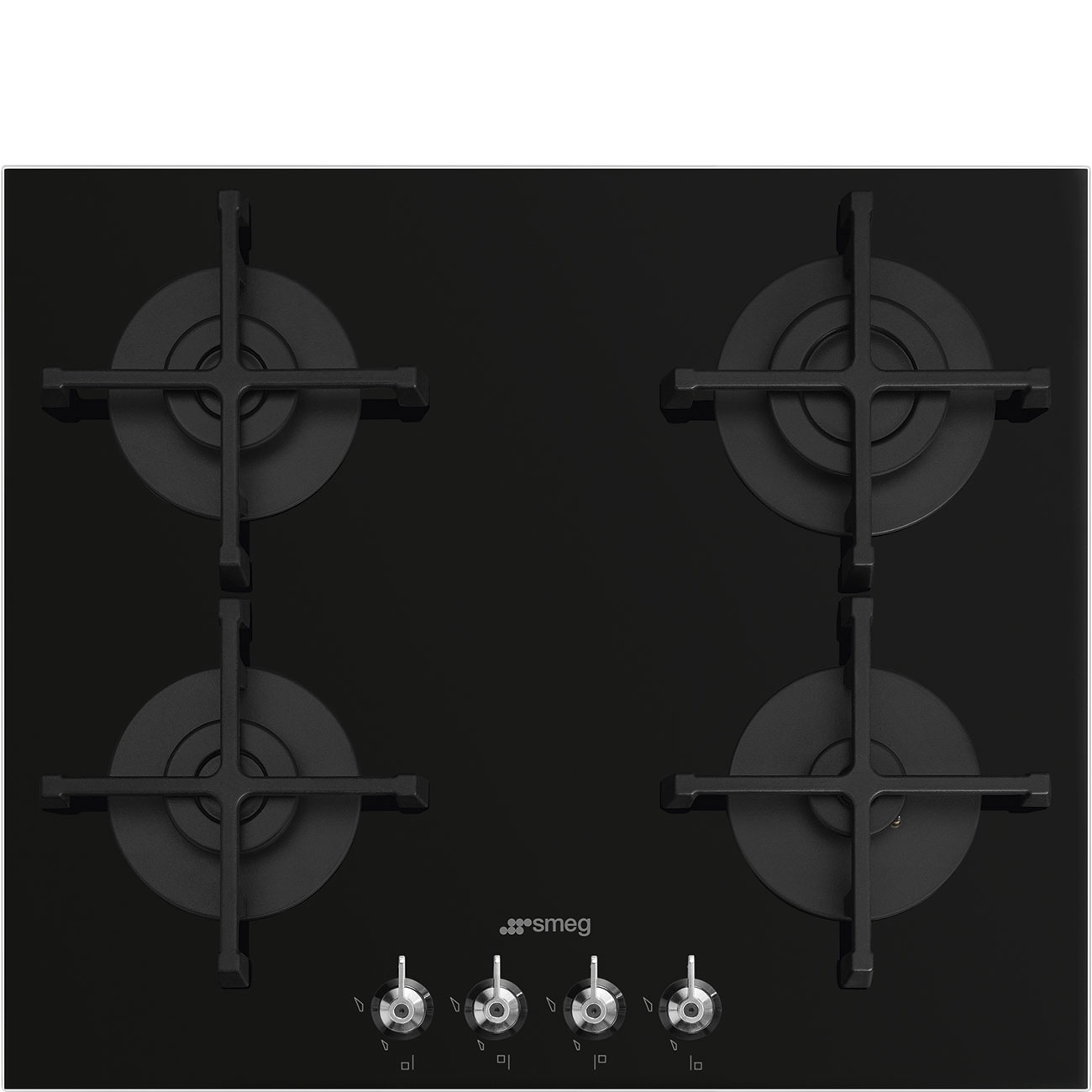 Smeg 60cm Black Classic 4 Burner Gas-on-Glass Hob – PV364NSA