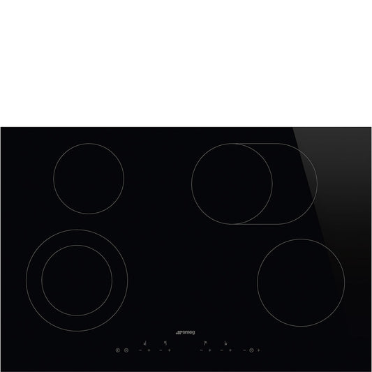 Smeg 77cm Ceramic Black Glass Hob - SE384EMTD