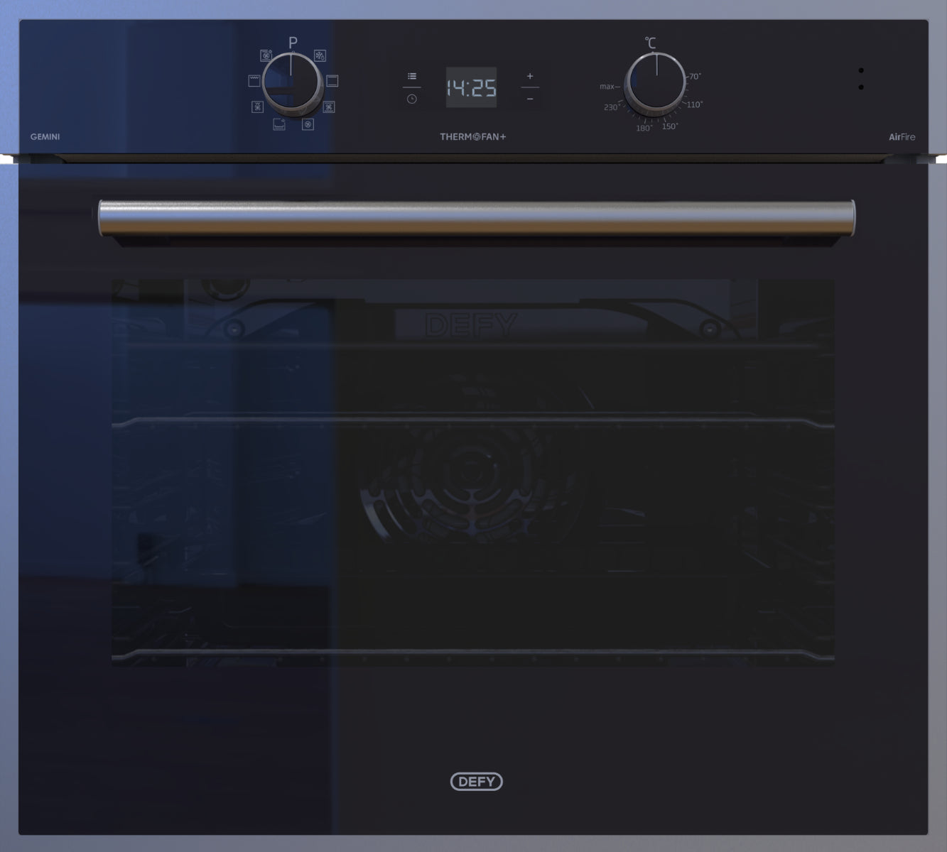 Defy 70cm Gemini Thermofan+ Eye-Level Oven Black -DBO774