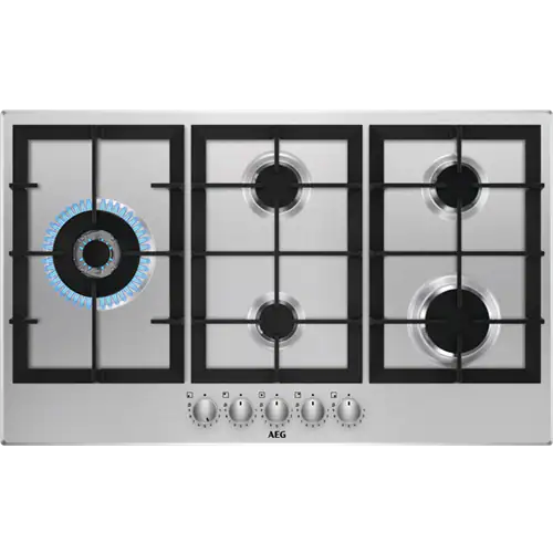 Aeg 90cm 5 burner deals gas hob hkb95540nb