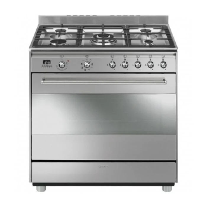 Smeg 90cm 5 Burner Stainless Steel Gas/Electric Stove - SSA91MAX9